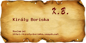 Király Boriska névjegykártya
