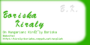 boriska kiraly business card